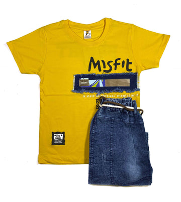 2-Piece Boys Summer Set – Short Sleeves Shirt & Shorts Combo