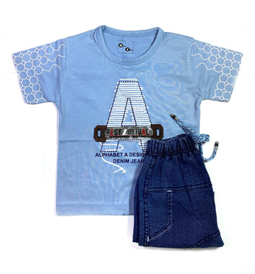 Boys Printed Shirt & Shorts Set – Short Sleeves 2-Piece Summer Outfit