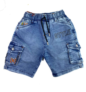 Boys Denim Shorts β Classic Blue & Grey - Everyday Wear for Kids
