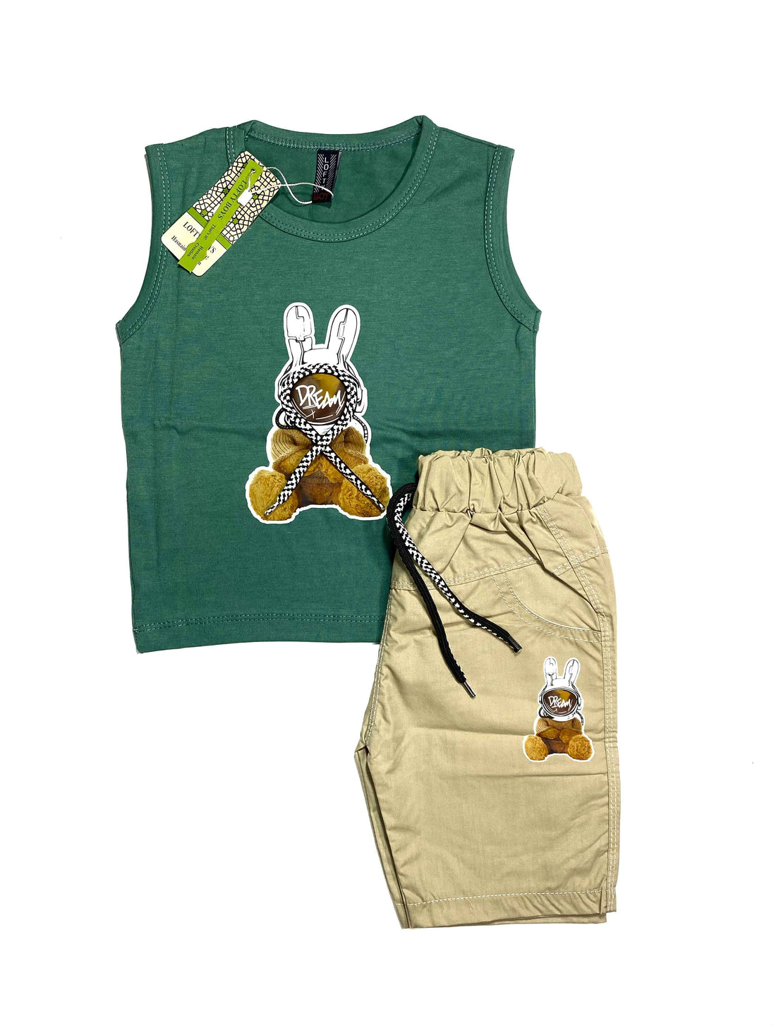 Bunny Logo Shirt and Short 2 piece set for Boys - Summer Kids Outfits