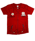 Boys 3-Piece Summer Set – Robot Print T-Shirt, Zipper Jacket & Denim Shorts