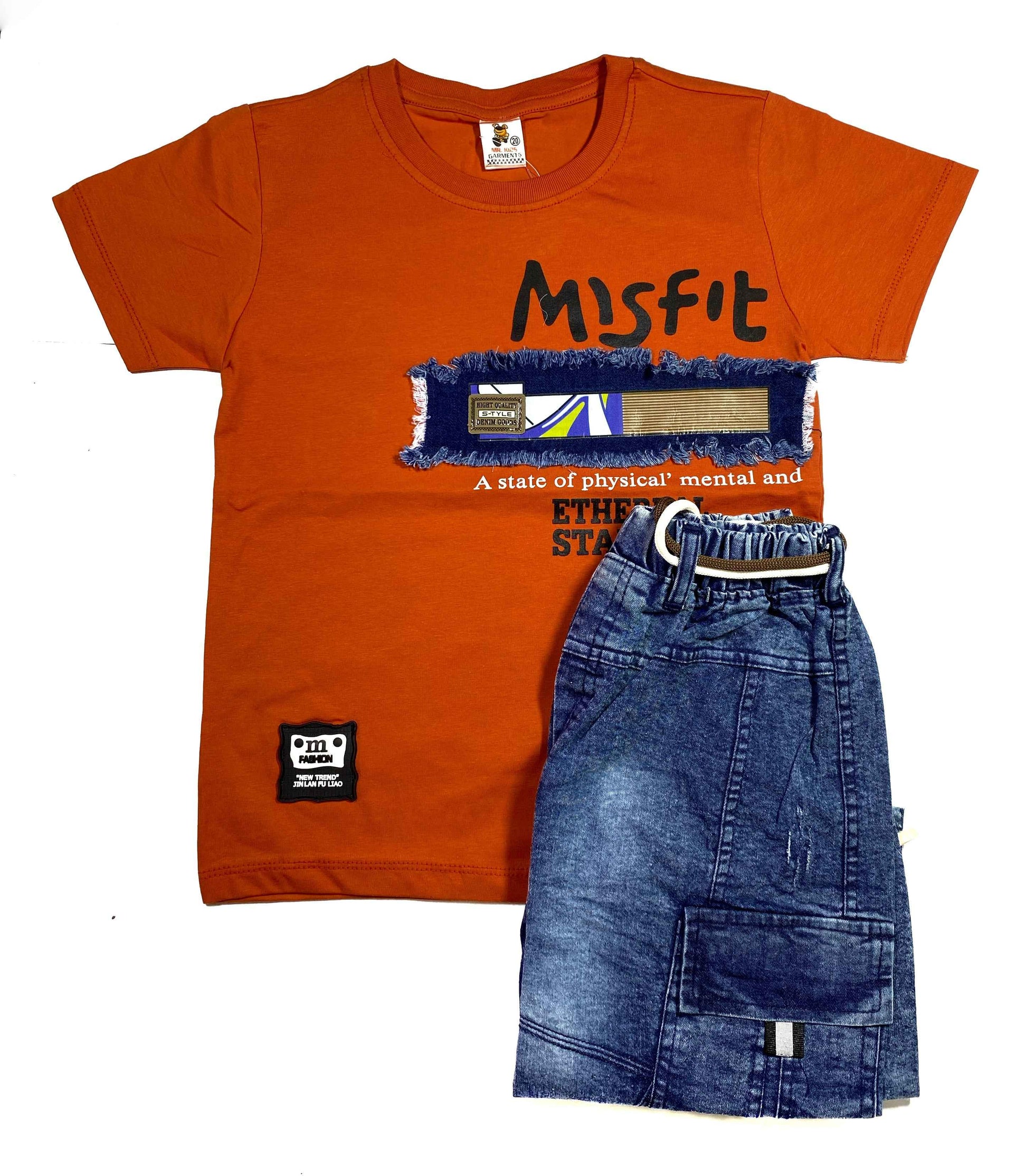 2-Piece Boys Summer Set – Short Sleeves Shirt & Shorts Combo
