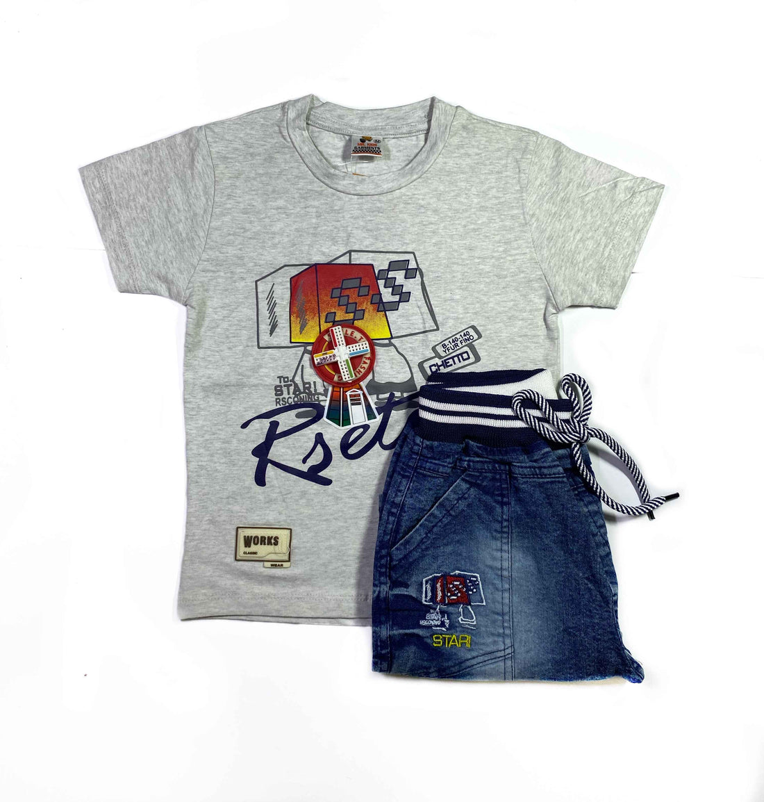 Boys Spinner Patch T-Shirt and Shorts Set – Fun Summer Outfit by ChotuWear
