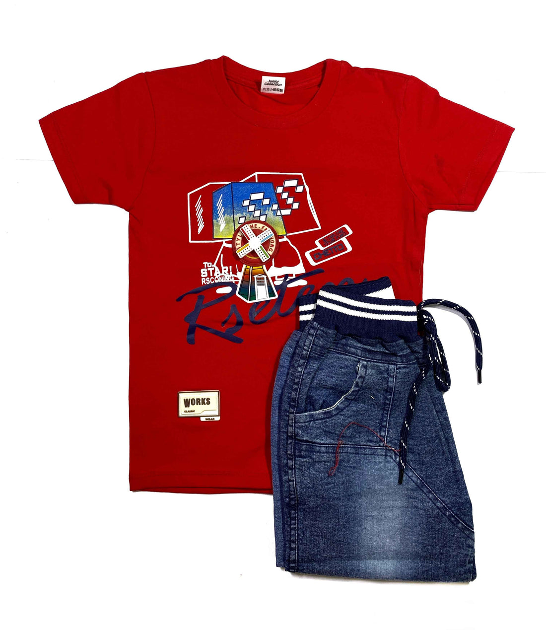 Boys Spinner Patch T-Shirt and Shorts Set – Fun Summer Outfit by ChotuWear