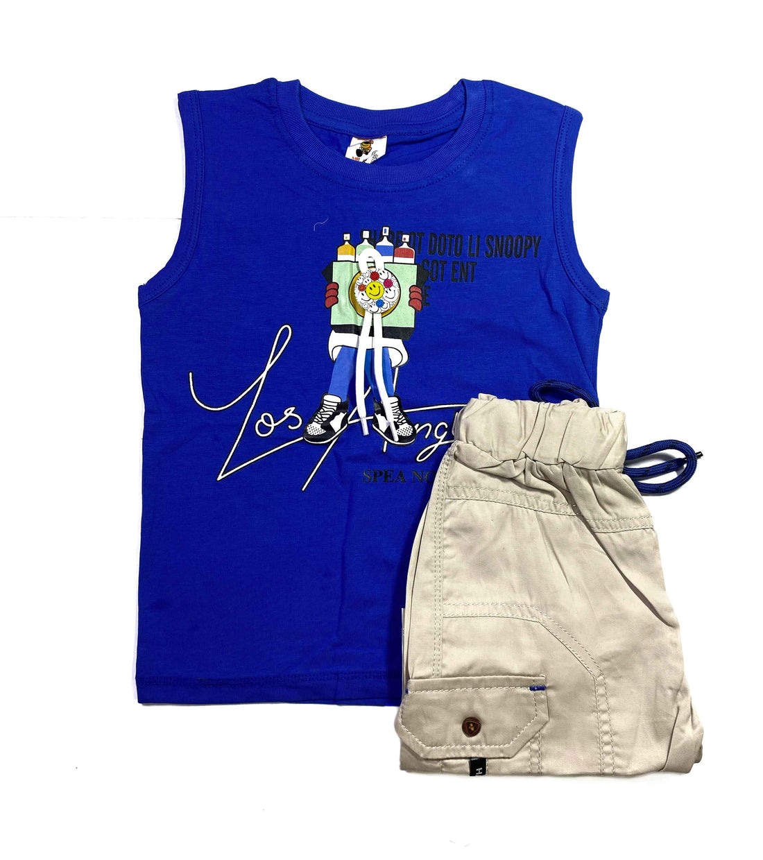 Boys Sleeveless Shirt & Shorts Set – Multi-Design Summer 2-Piece Outfit