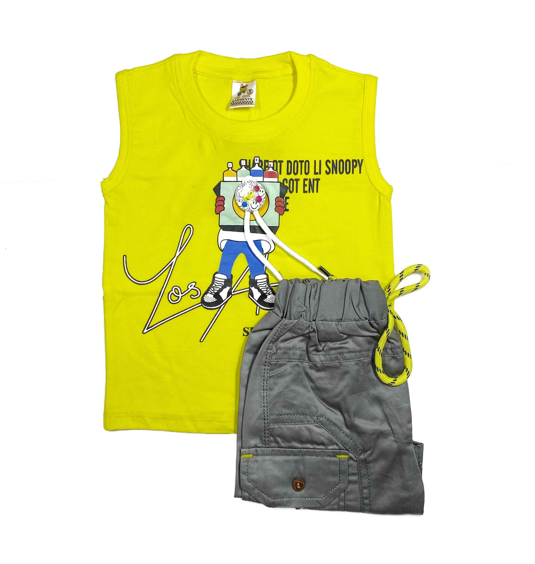 Boys Sleeveless Shirt & Shorts Set – Multi-Design Summer 2-Piece Outfit