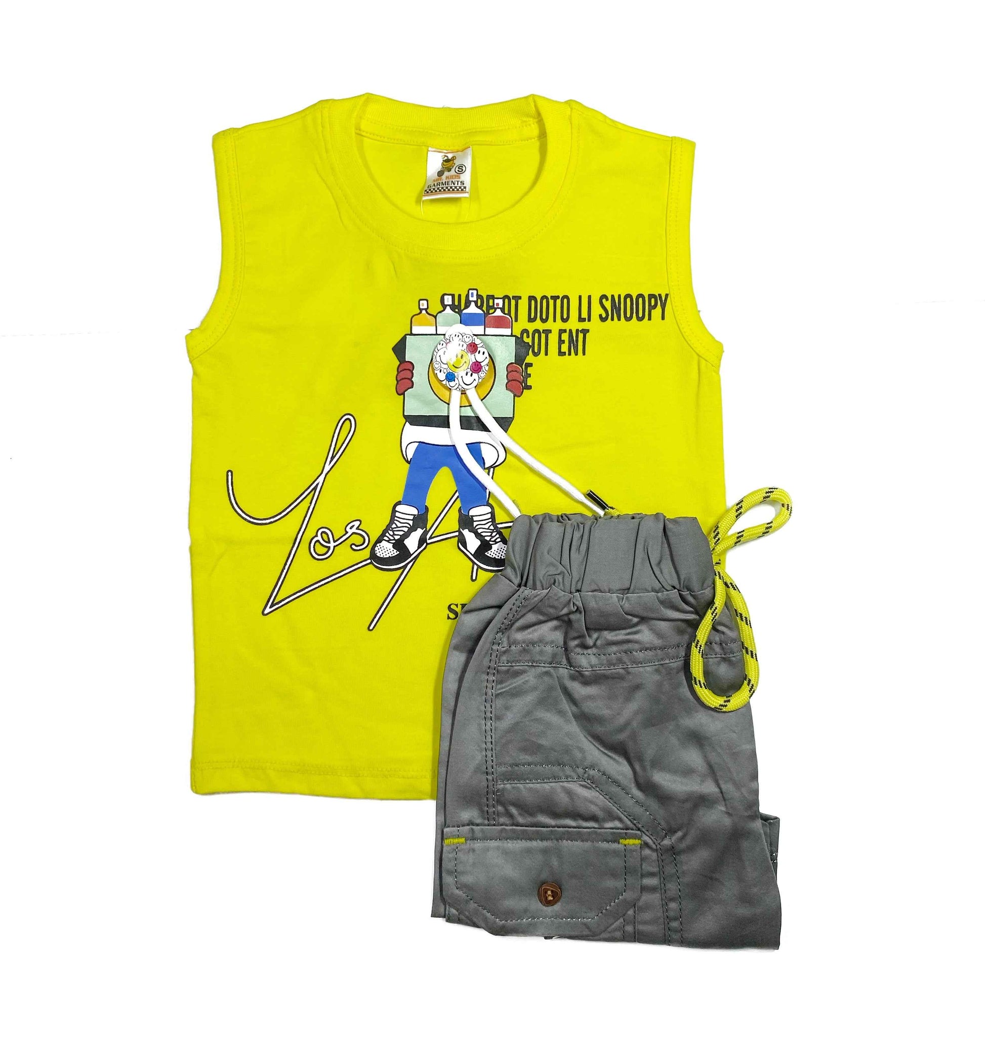 Boys Sleeveless Shirt & Shorts Set – Multi-Design Summer 2-Piece Outfit