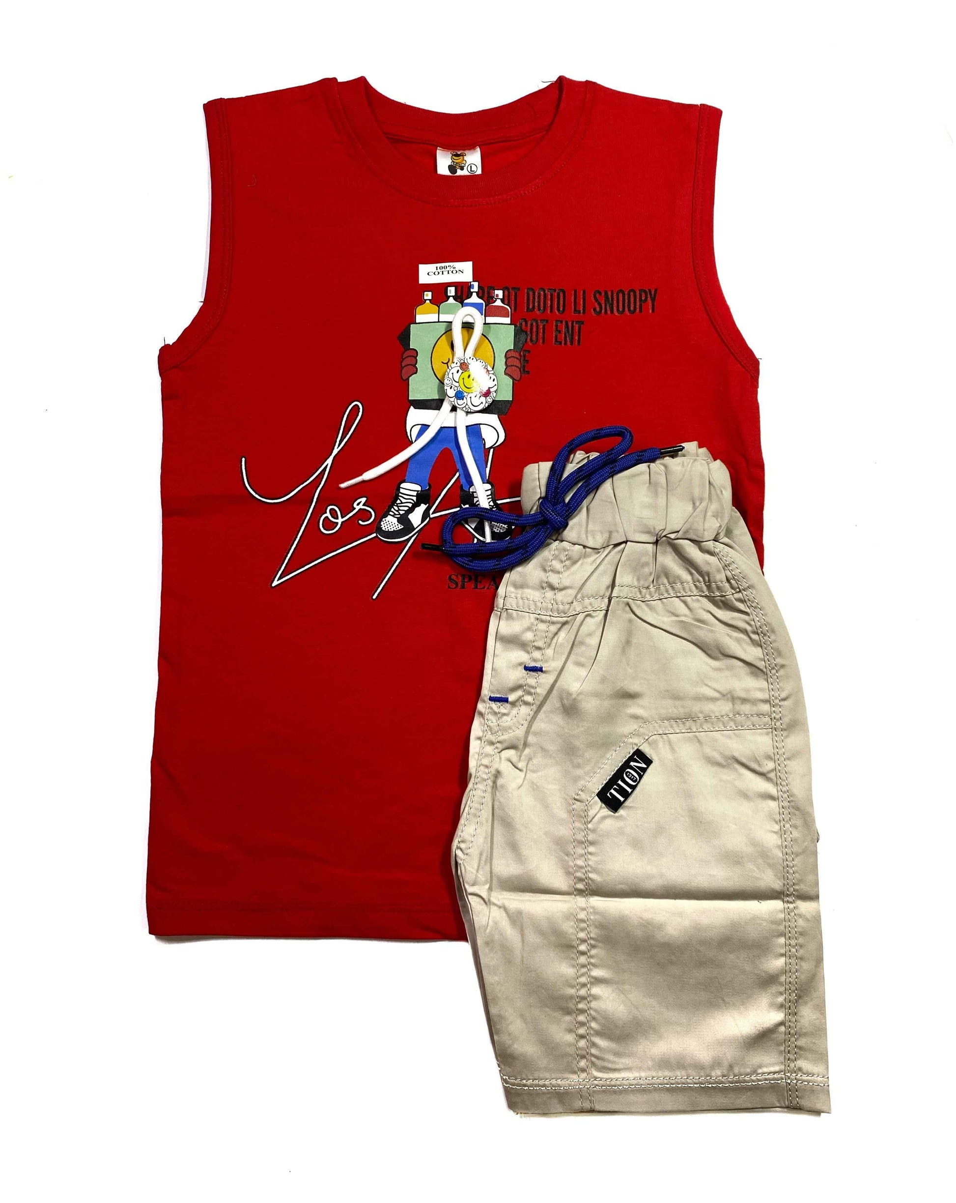 Boys Sleeveless Shirt & Shorts Set – Multi-Design Summer 2-Piece Outfit