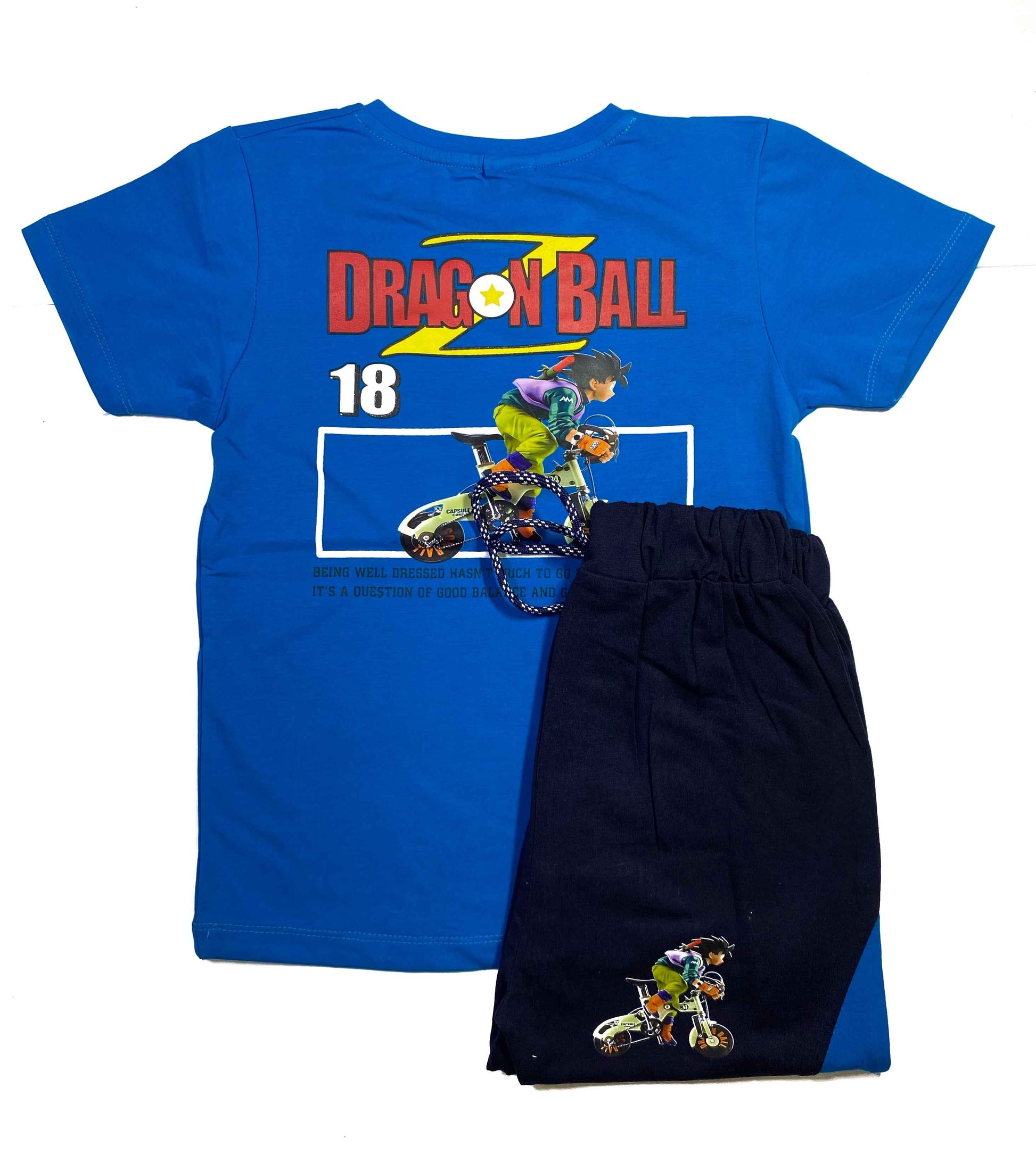 Boys Dragon Ball Printed T-Shirt & Shorts Set – 2-Piece Summer Outfit