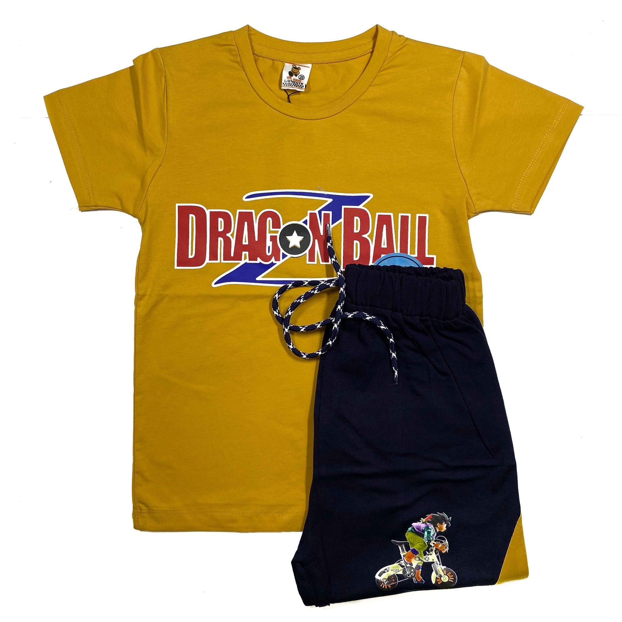 Boys Dragon Ball Printed T-Shirt & Shorts Set – 2-Piece Summer Outfit