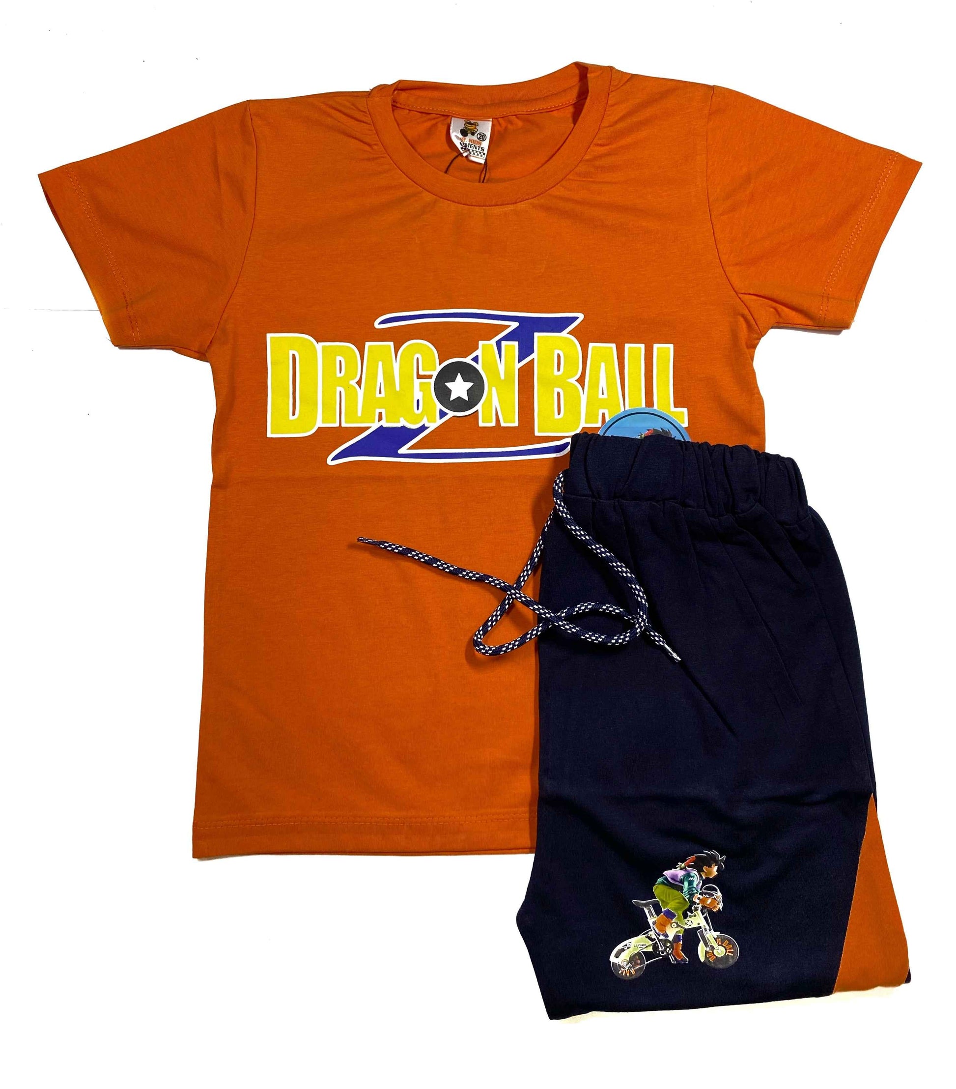 Boys Dragon Ball Printed T-Shirt & Shorts Set – 2-Piece Summer Outfit