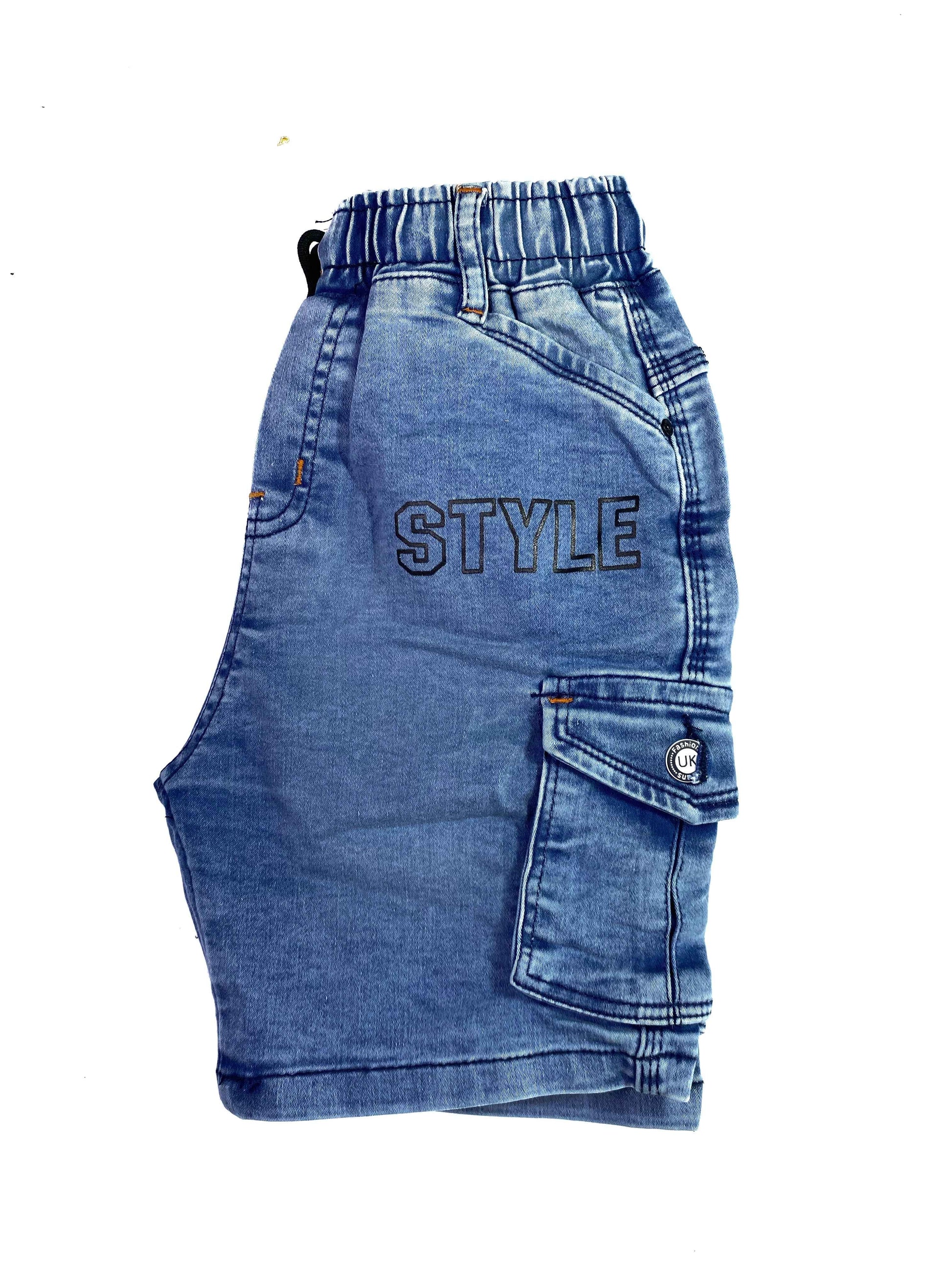 Boys Denim Shorts – Classic Blue & Grey - Everyday Wear for Kids