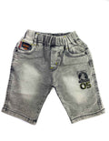 Grey & Black Printed Denim Shorts for Boys – Stylish Summer Shorts Online in Pakistan