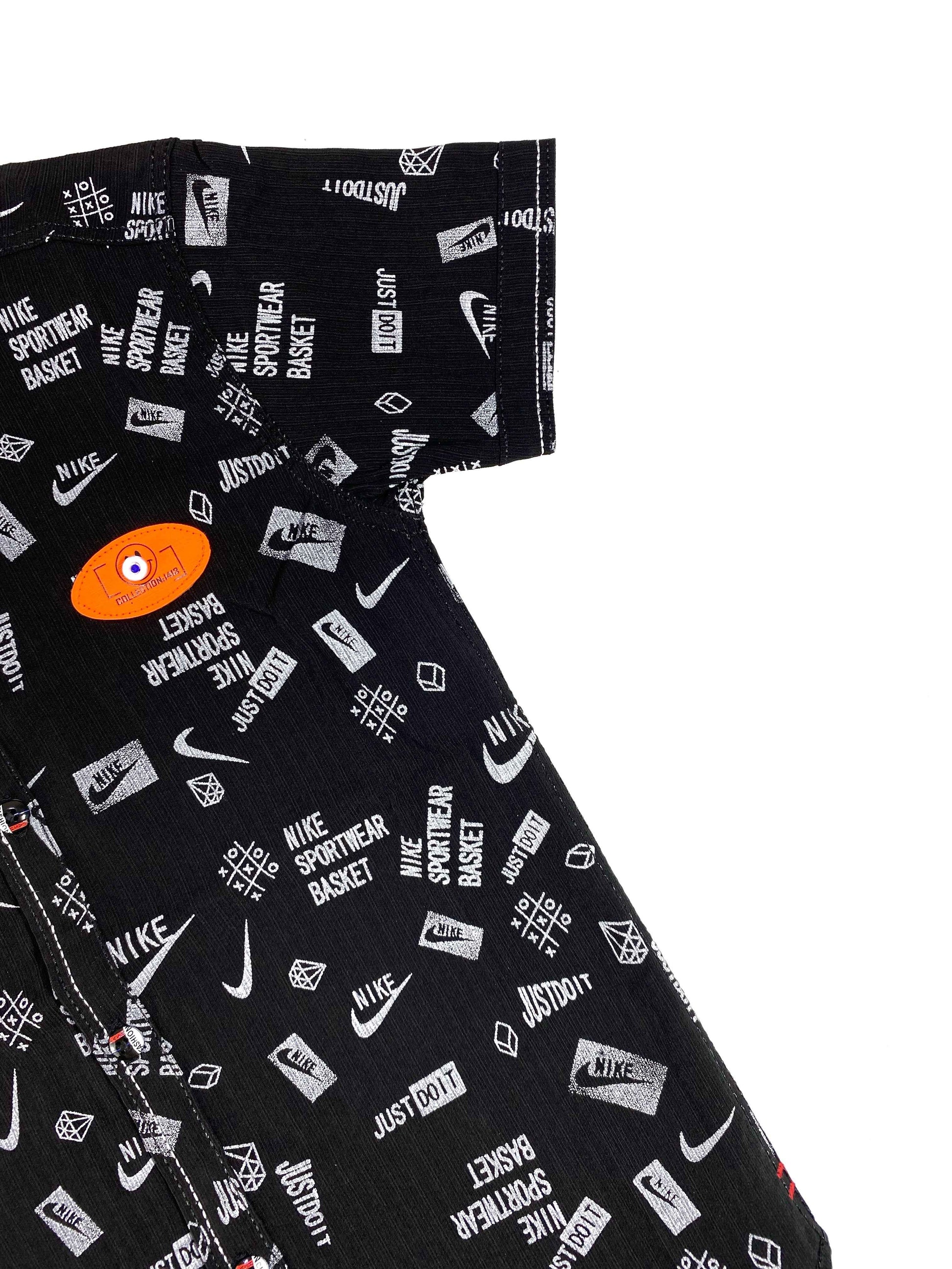 ChotuWear Boys Black Printed Cotton Shirt – Stylish Summer Wear Pakistan