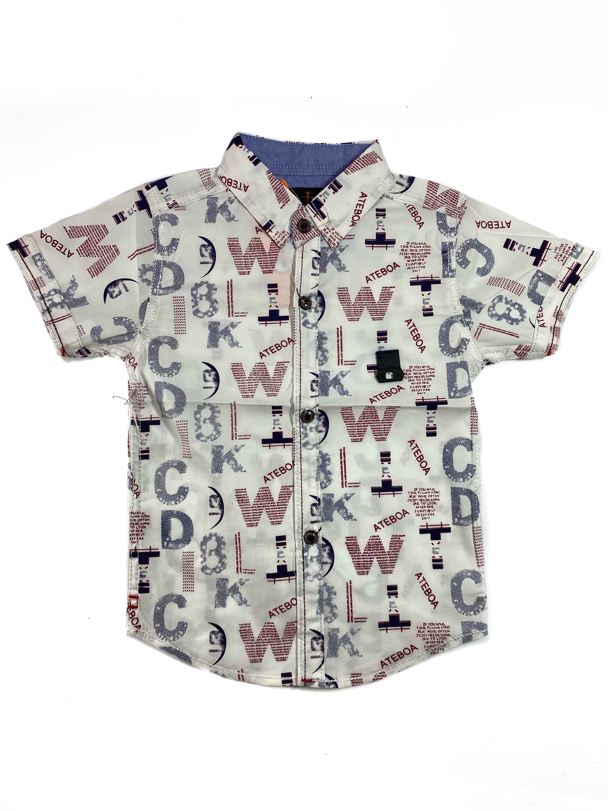 ChotuWear Boys White Printed Cotton Shirt – Light & Stylish Summer Wear