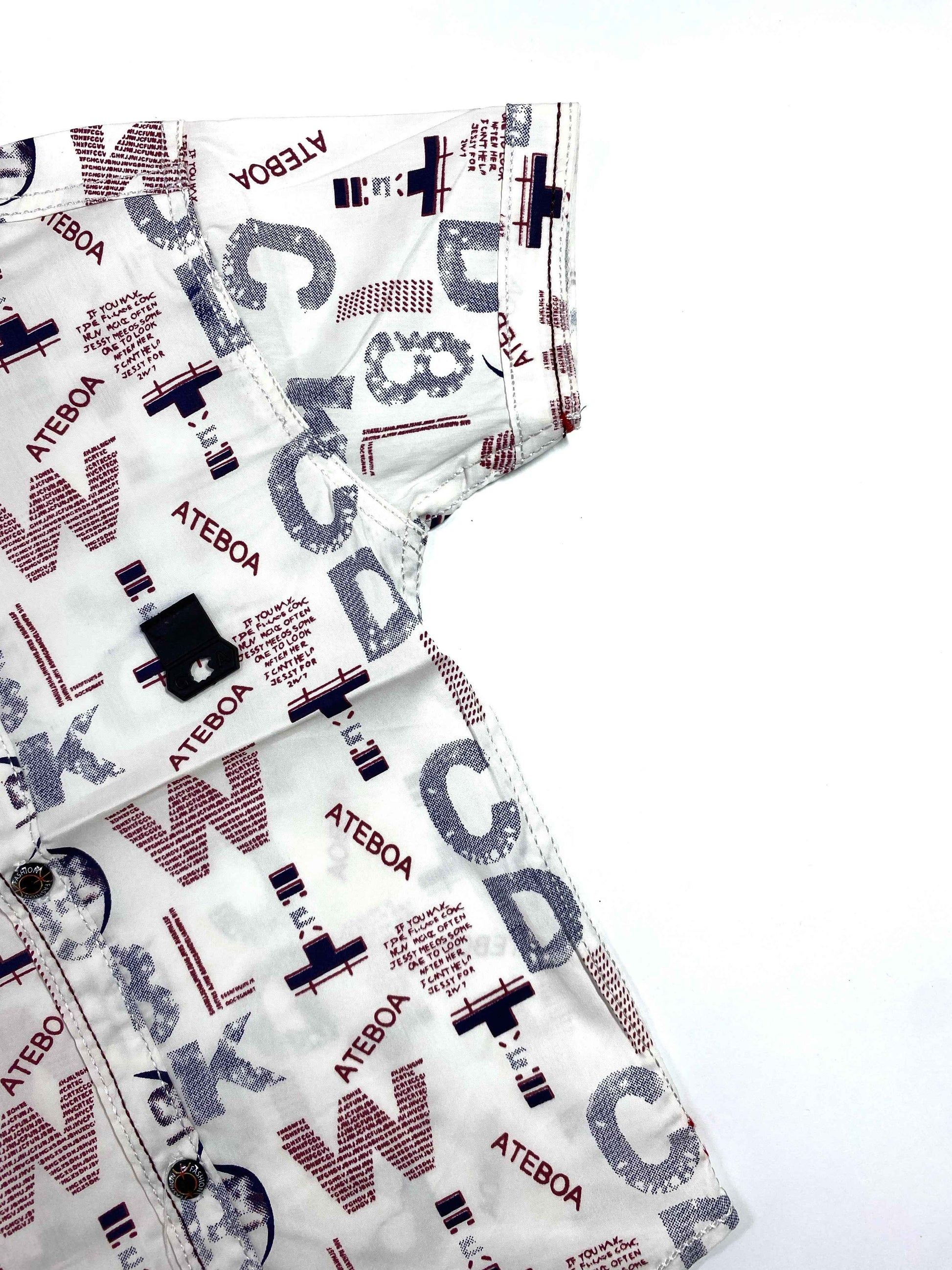ChotuWear Boys White Printed Cotton Shirt – Light & Stylish Summer Wear