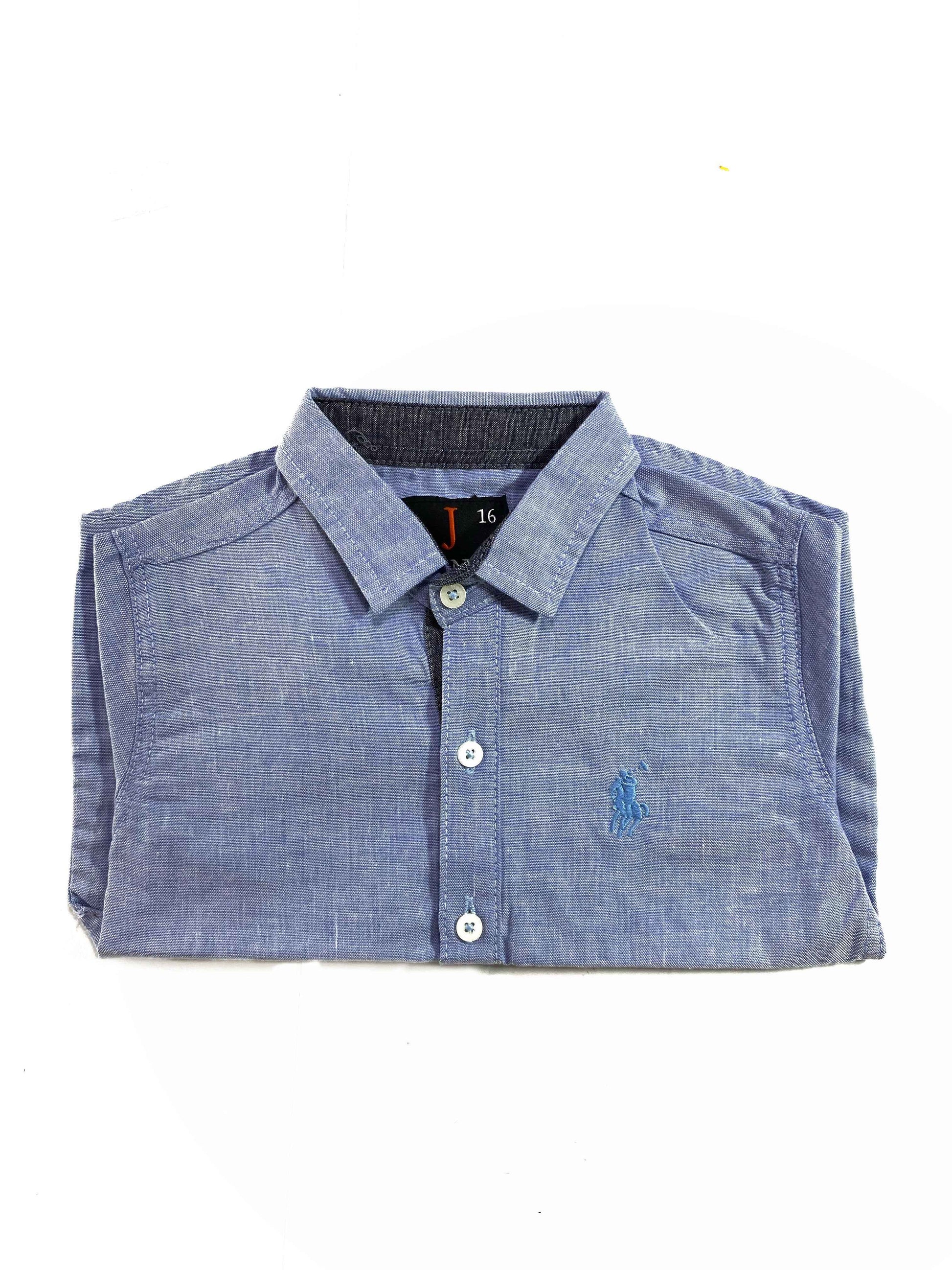 Chotuwear Boys Solid Blue Cotton Shirt – Summer Casual Wear Pakistan