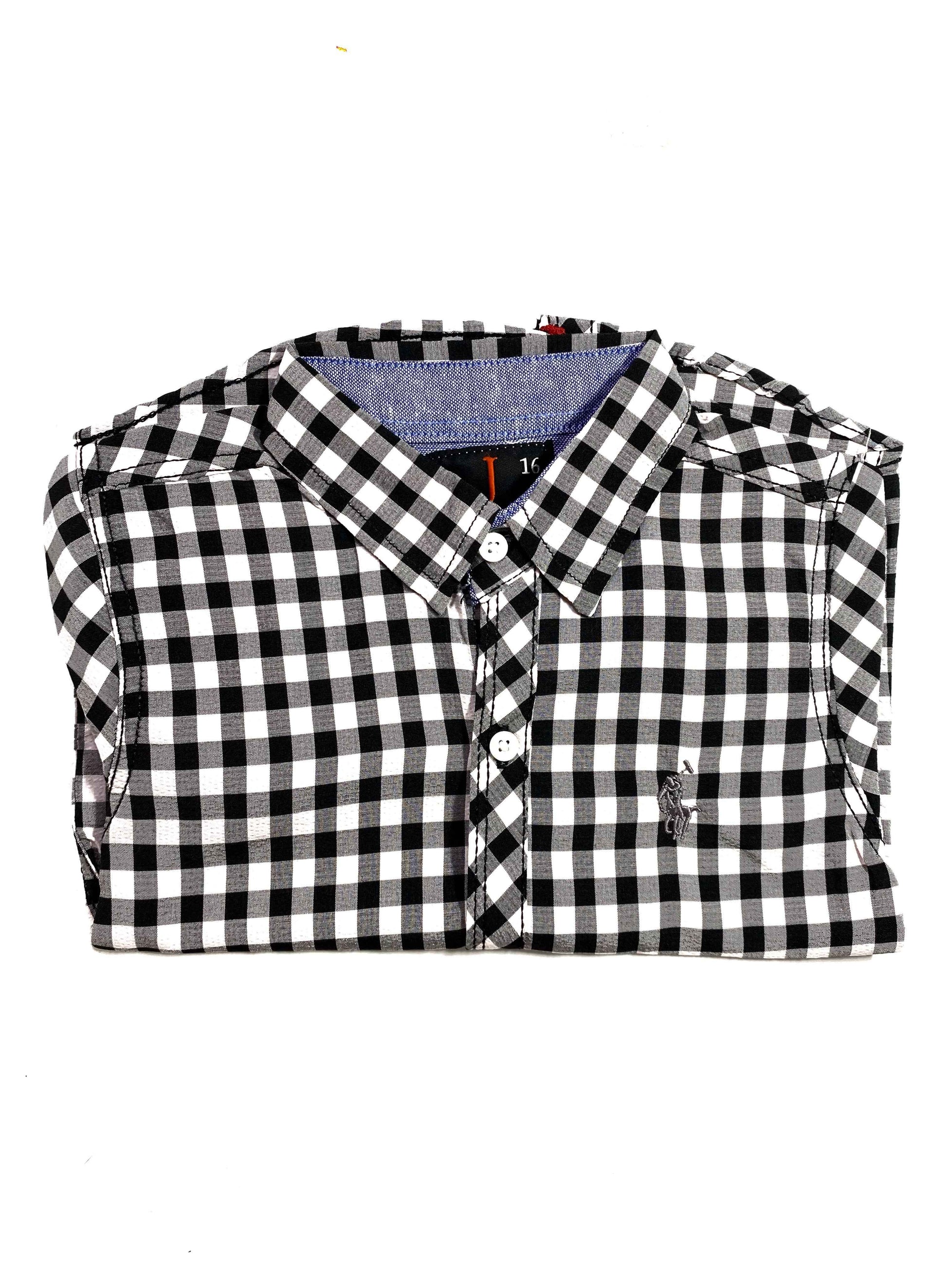 Chotuwear Boys Cotton Black Checkered Shirt – Cool Summer Style