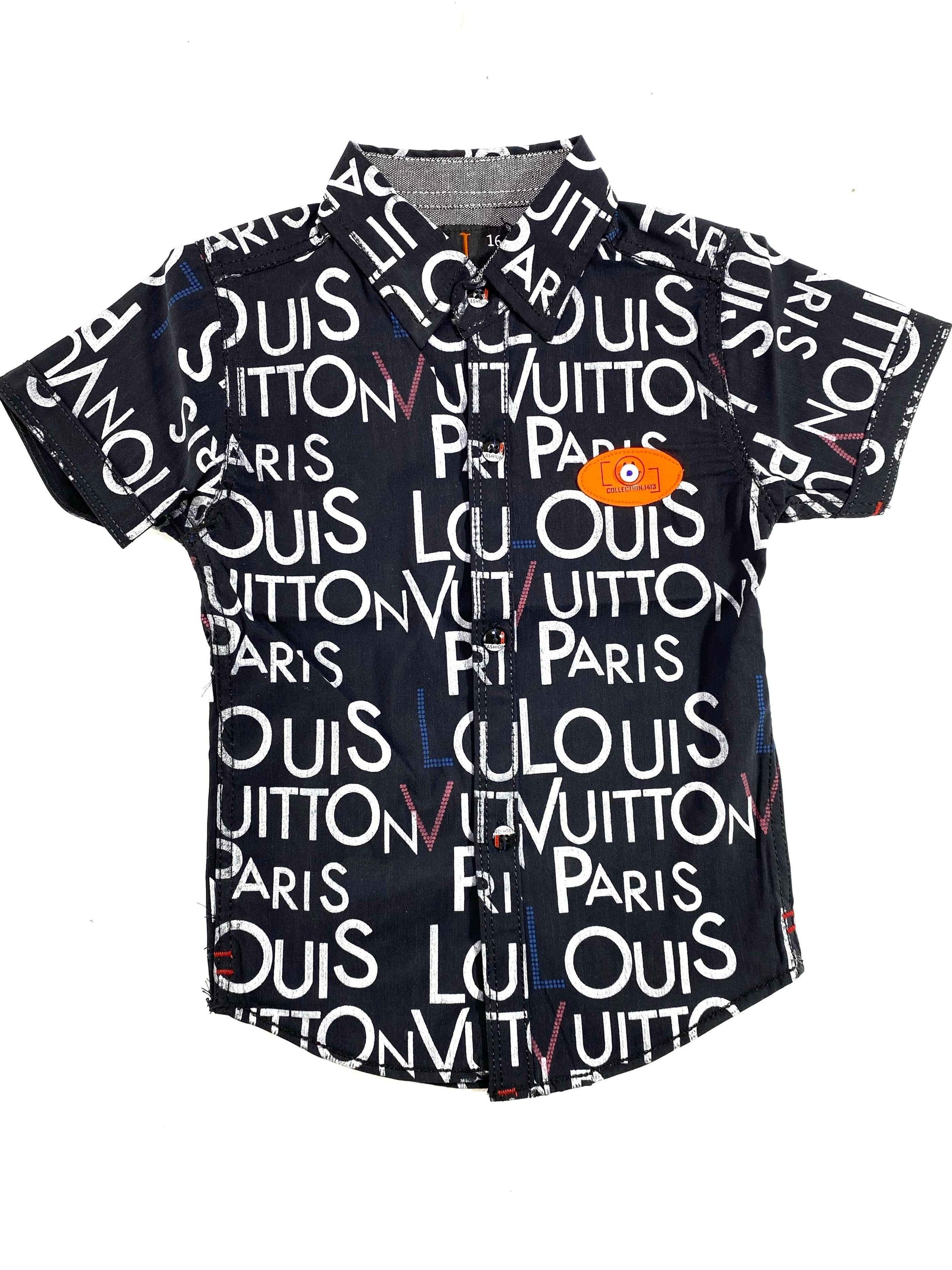 ChotuWear Boys Black Printed Cotton Shirt – Stylish Summer Wear Pakistan