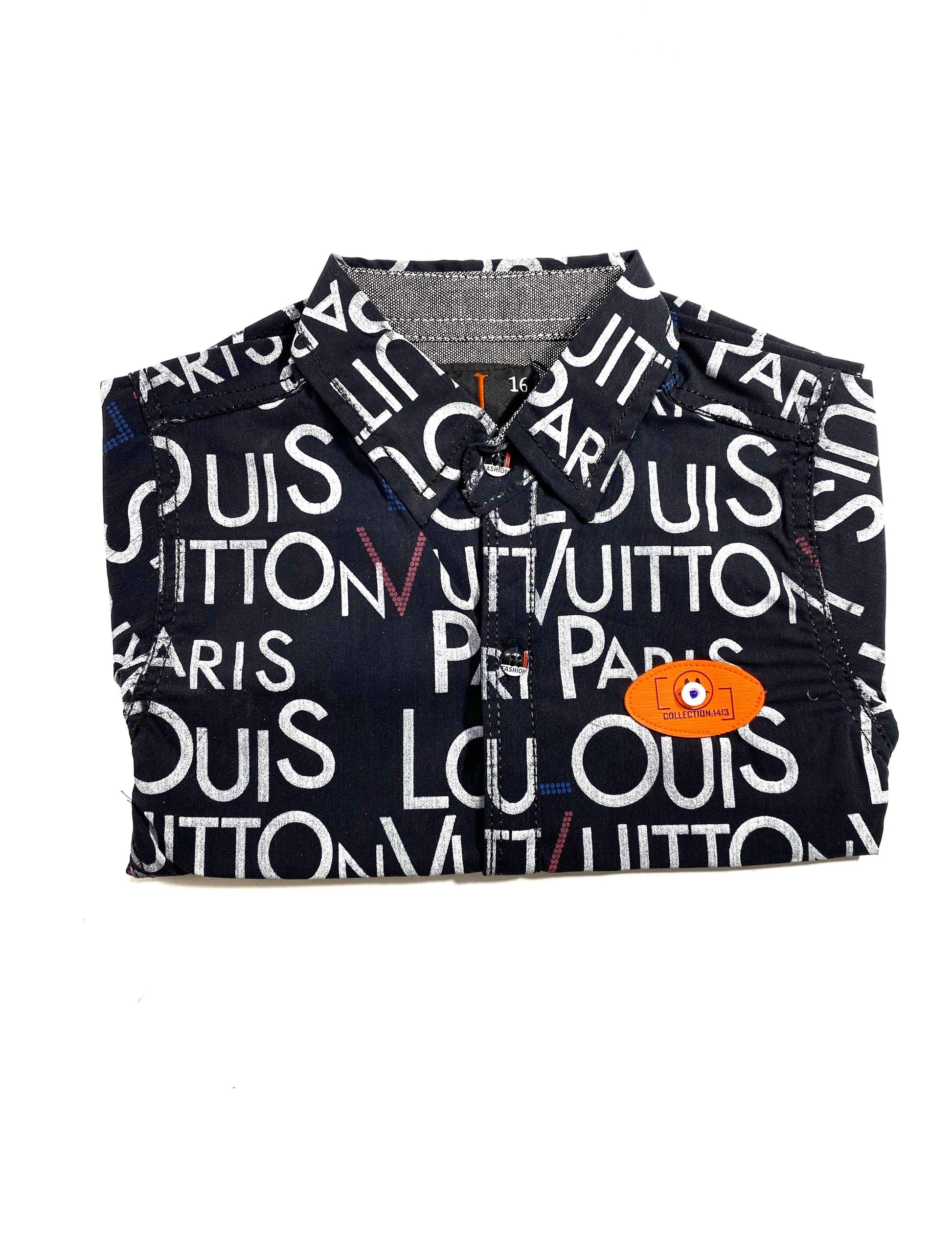 ChotuWear Boys Black Printed Cotton Shirt – Stylish Summer Wear Pakistan