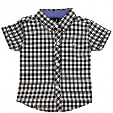 Chotuwear Boys Cotton Black Checkered Shirt – Cool Summer Style - Chotuwear