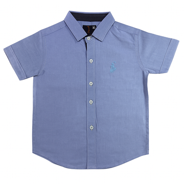 Chotuwear Boys Solid Blue Cotton Shirt – Summer Casual Wear Pakistan - Chotuwear